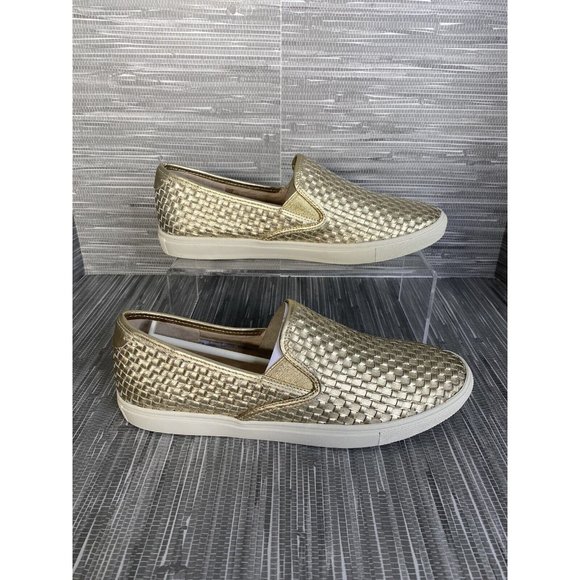 J/Slides Shoes - J/SLIDES Womens Rose Gold Leather Slip On Sneakers Shoes Size 8.5